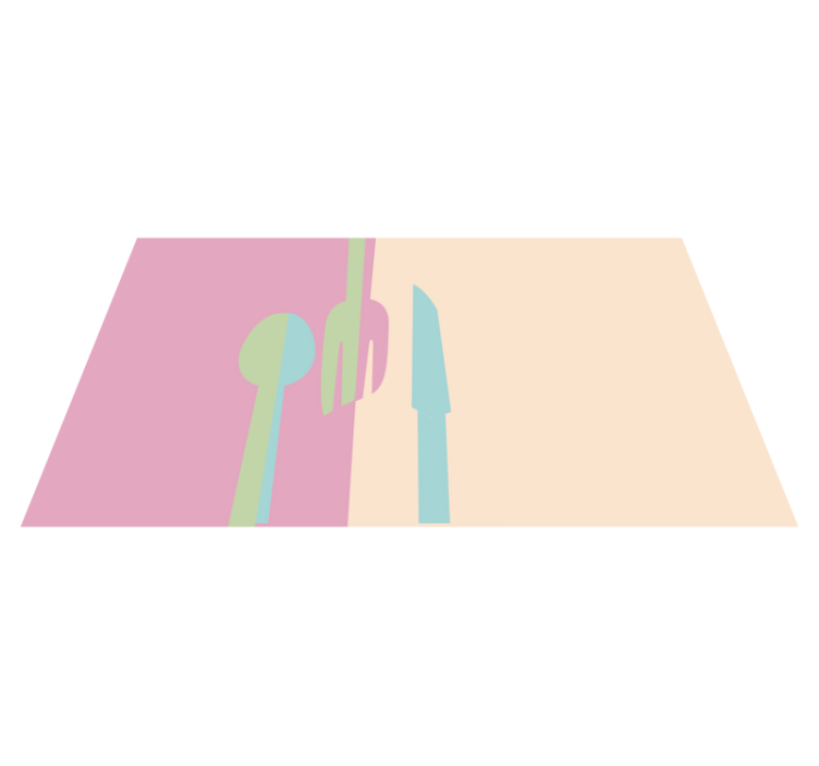 Pastelliväriset astiat vinyylimatto keittiöön - Tenstickers