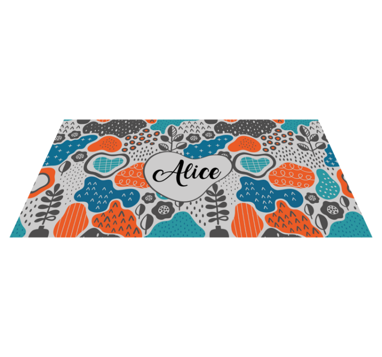 Harmaat oranssinväriset aksentit nimi vinyylimatto - Tenstickers