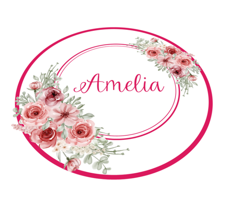 Kukkainen monogrammi nimellä Vinyylimatto makuuhuoneeseen - Tenstickers