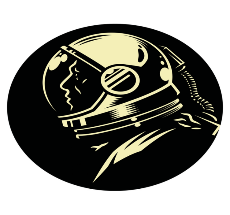 Vintage yksivärinen kosmonautti Vinyylimatto makuuhuoneeseen - Tenstickers