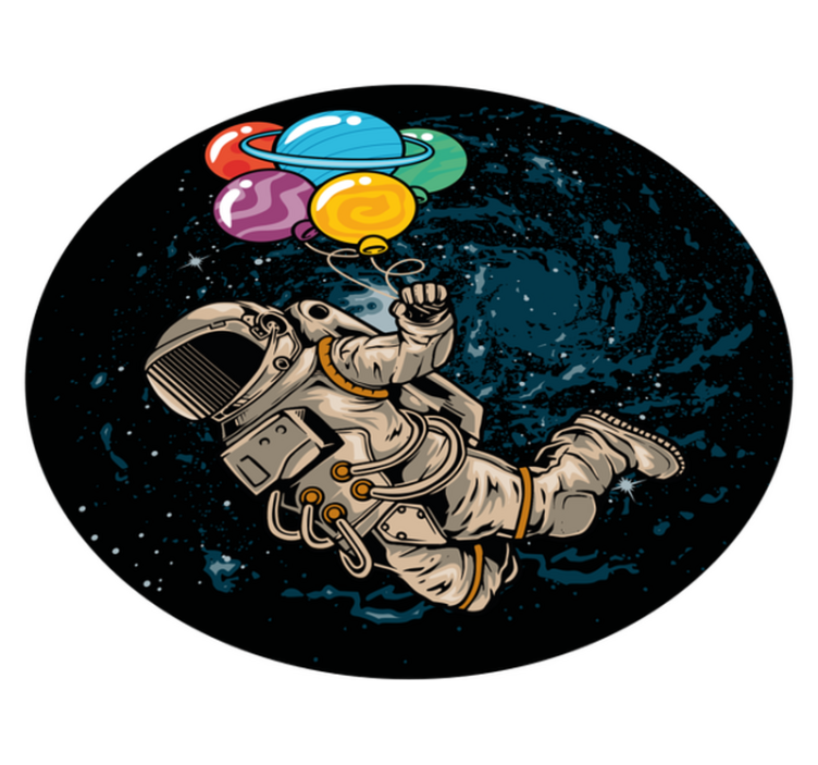 Astronautti ilmapallojen kanssa vinyylimatto - Tenstickers