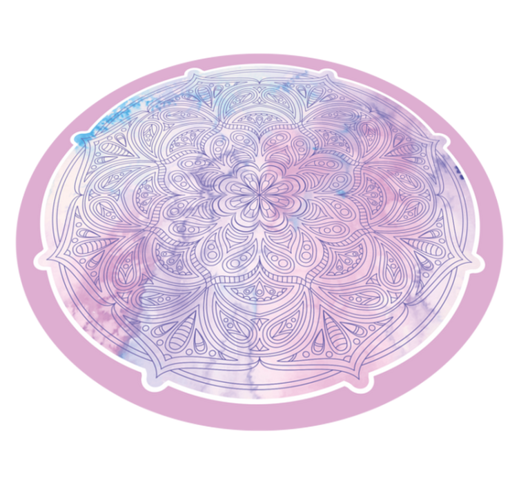 Pastelli pinkki kukka mandala vinyylimatto - Tenstickers