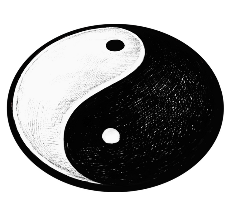 Yin yang -symboli pyöreä vinyylimatto - Tenstickers