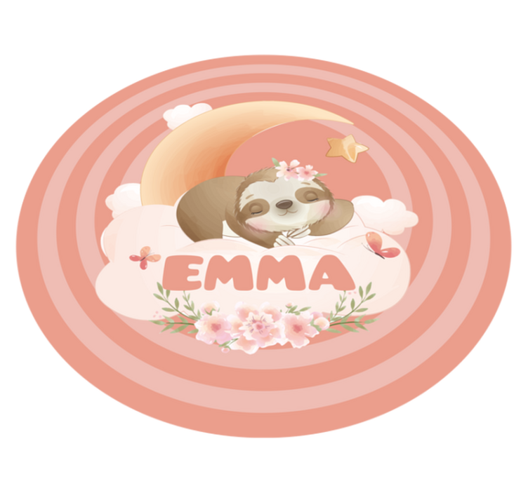 Söpö laiskiainen muotoilu nimi vinyylimatto - Tenstickers