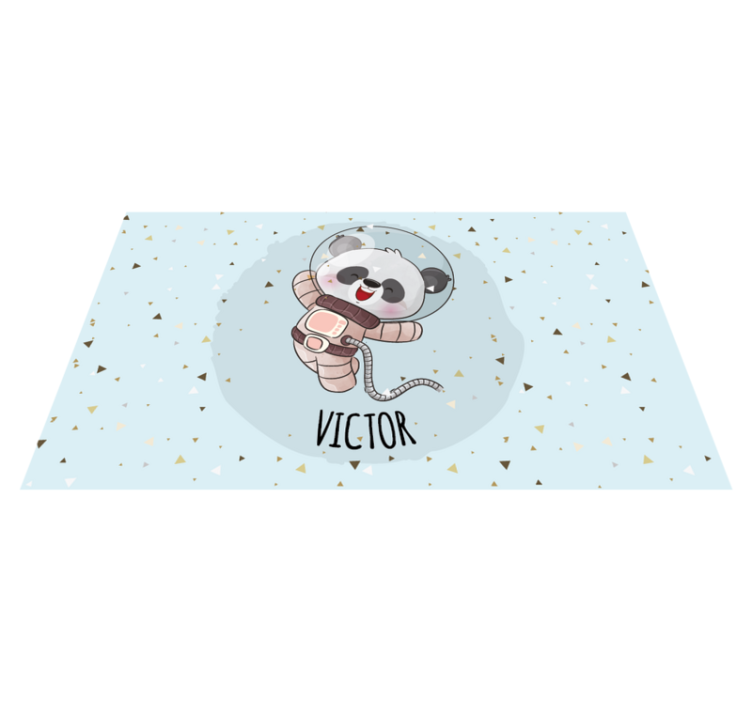 Söpö panda astronautti nimi vinyylimatto - Tenstickers