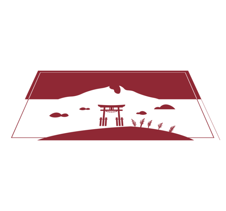 Japanilainen maisema maailmakartta vinyylimatto - Tenstickers