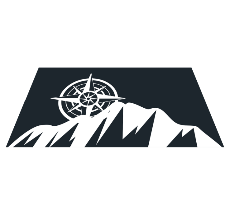 Kompassi vuori taideteos moderni vinyylimatto - Tenstickers