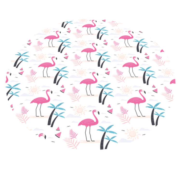 Flamingo trooppinen kohtaus teinin vinyylimatto - Tenstickers