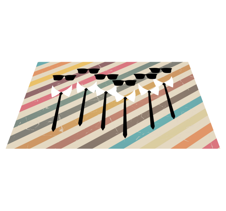 Tyylikäs ryhmäasu raidallinen vinyylimatto - Tenstickers