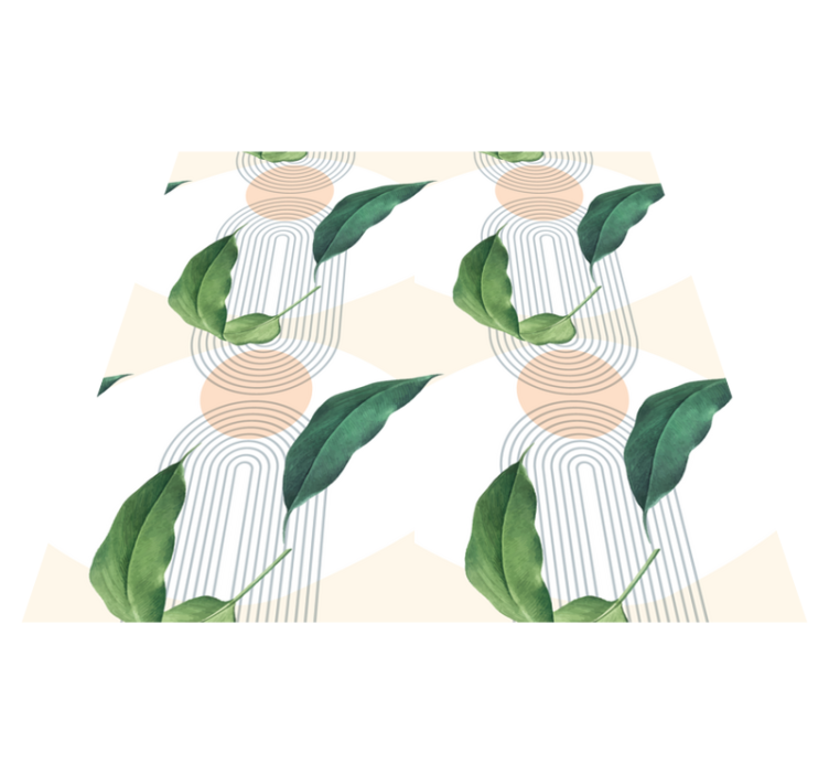 Lehtiset geometriset kuviot luonto vinyylimatto - Tenstickers