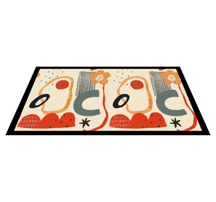 Rohkeita kukkaelementtejä moderni vinyylimatto - Tenstickers