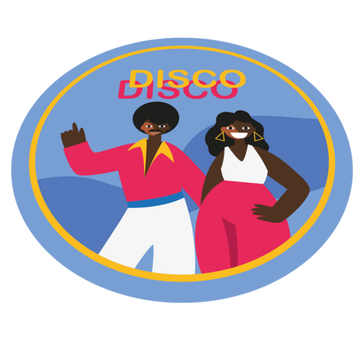 Tanssiva 80 -luvun disco -mies vinyylimatto retro - Tenstickers