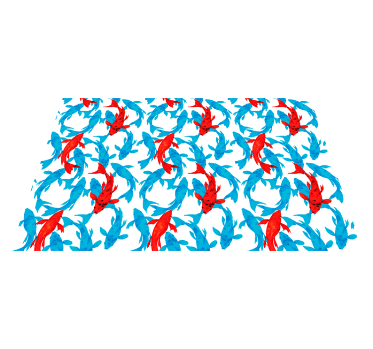 Värikkäitä koi-kaloja kylpyhuoneen vinyylimatto - Tenstickers