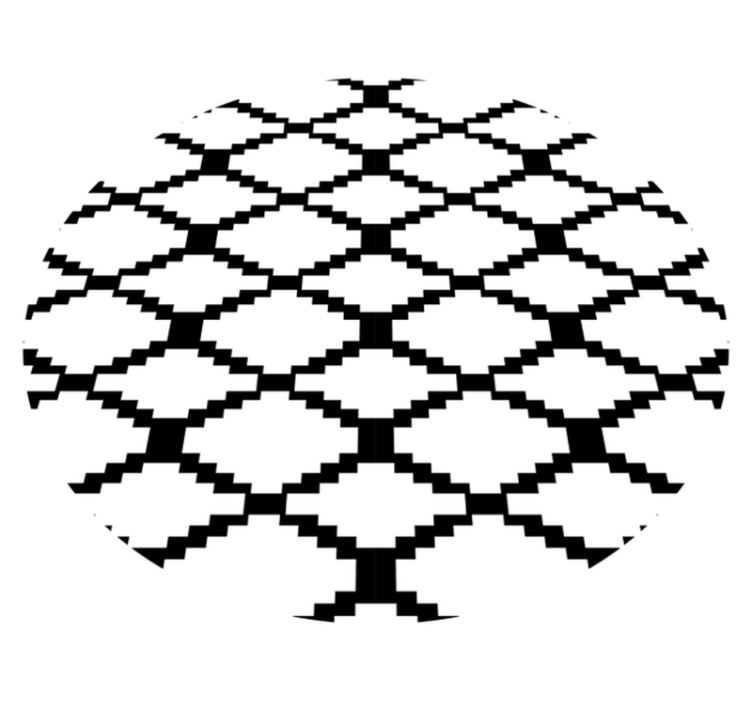 Moderni mustavalkoinen geometrinen vinyylimatto - Tenstickers