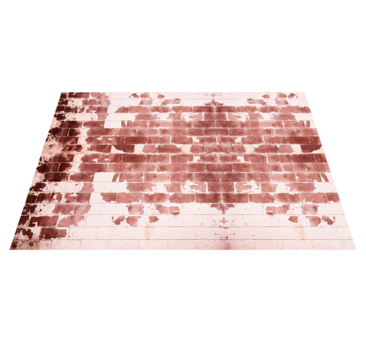 Punainen ja valkoinen tiili design vinyylimatto kivinen - Tenstickers
