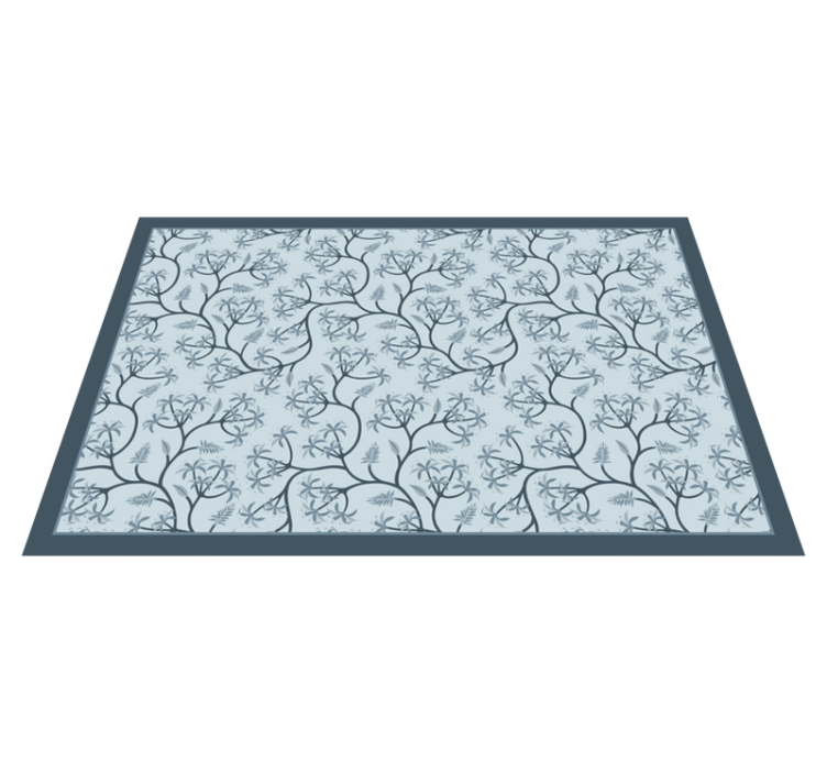 Kasvitieteellinen siluettikuvio kukka vinyylimatto - Tenstickers