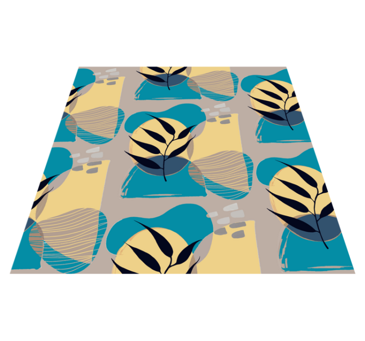 Abstrakti kasvitieteellinen kuvio kukka vinyylimatto - Tenstickers