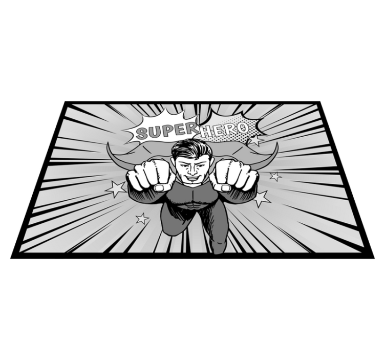 Dynaaminen supersankarigrafiikka lastenhuone vinyylimatto - Tenstickers