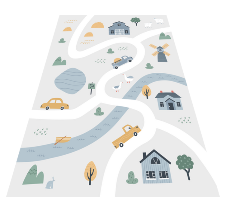 Leikkisä tien suunnittelu tie vinyylimatto - Tenstickers