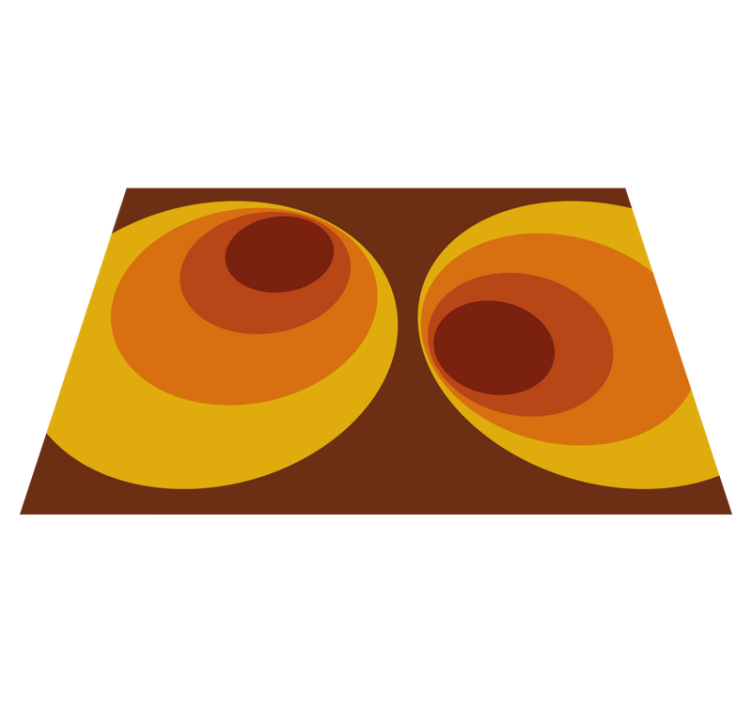 70-luvun pyöreät oranssit kuviot vinyylimatto retro - Tenstickers