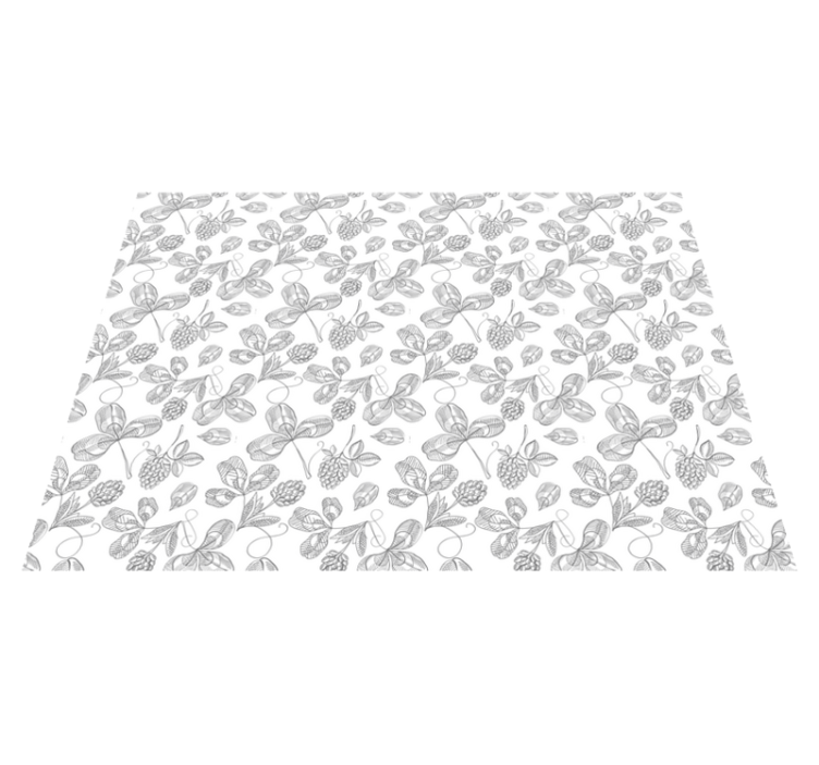 Kasvitieteellinen lineart kukka vinyylimatto - Tenstickers