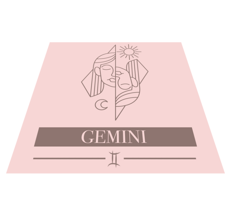 Gemini-teemainen suunnittelu lauseke vinyylimatto - Tenstickers