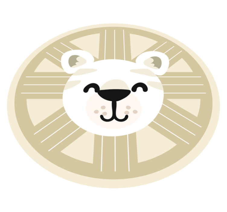 Hymyilevä leijonagrafiikka Vauvan huoneen vinyylimatto - Tenstickers