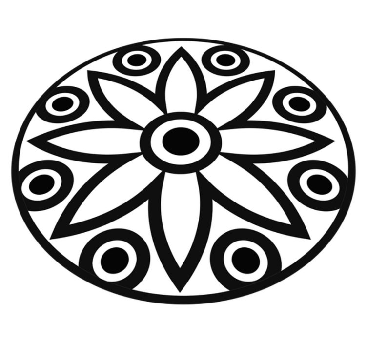 Pyöreä mandala suunnittelu vinyylimatto geometrinen - Tenstickers