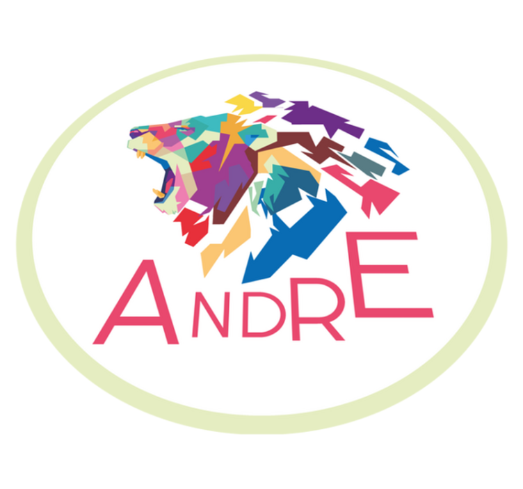 Värikäs leijonan personointi nimi vinyylimatto - Tenstickers