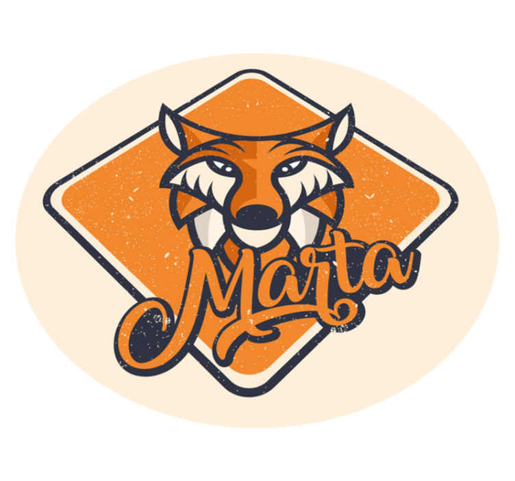 Geometriset eläimet moderni kettu lauseke vinyylimatto - Tenstickers