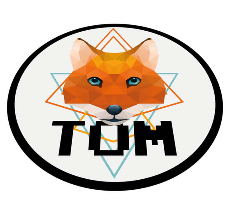 Geometriset eläimet villikettu nimi vinyylimatto - Tenstickers