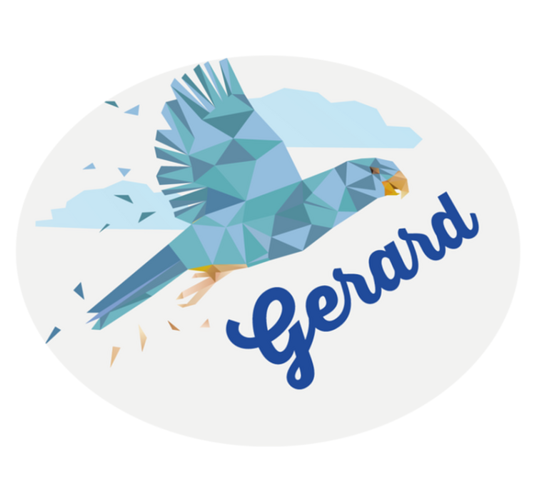 Räätälöity geometrinen kotka nimi vinyylimatto - Tenstickers