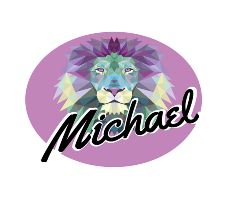 Muokattavissa oleva leijona nimi vinyylimatto - Tenstickers