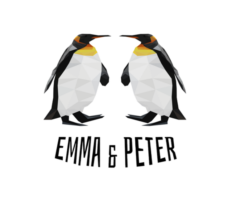 Geometriset pingviinit nimi vinyylimatto - Tenstickers