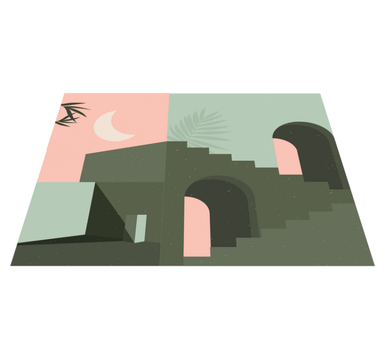 Minimalistinen abstrakti maisema vinyylimatto minimalistinen - Tenstickers