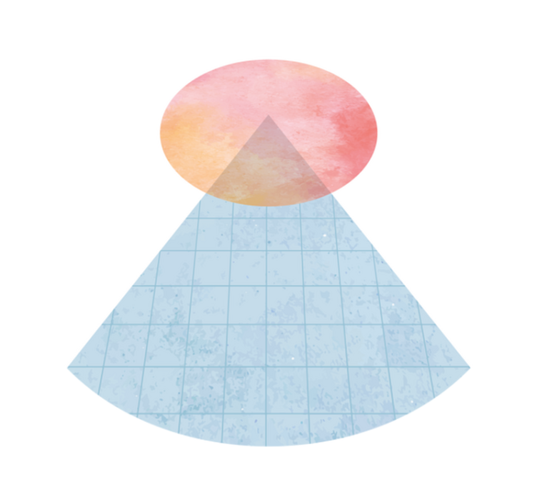 Geometrinen gradienttikolmio vinyylimatto minimalistinen - Tenstickers