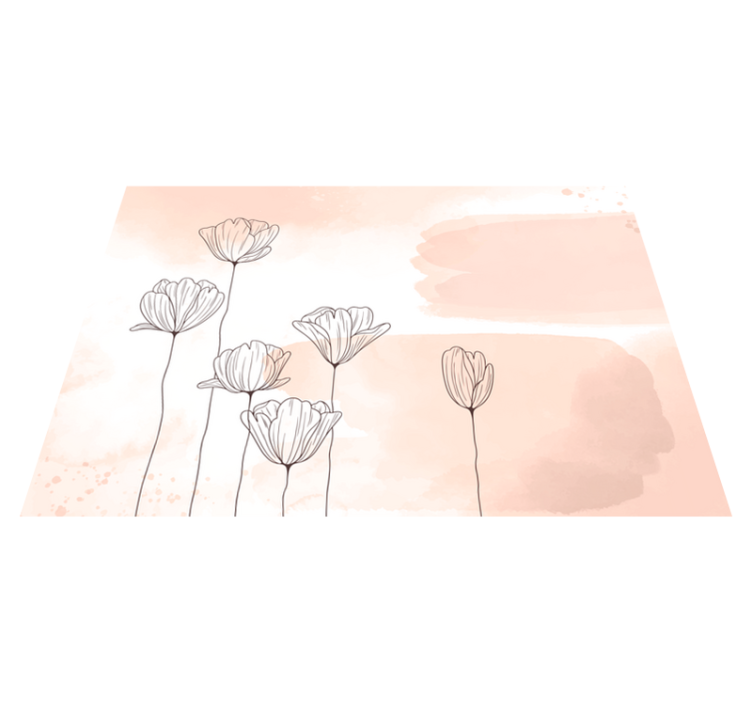 Kukka rivi kukka vinyylimatto - Tenstickers