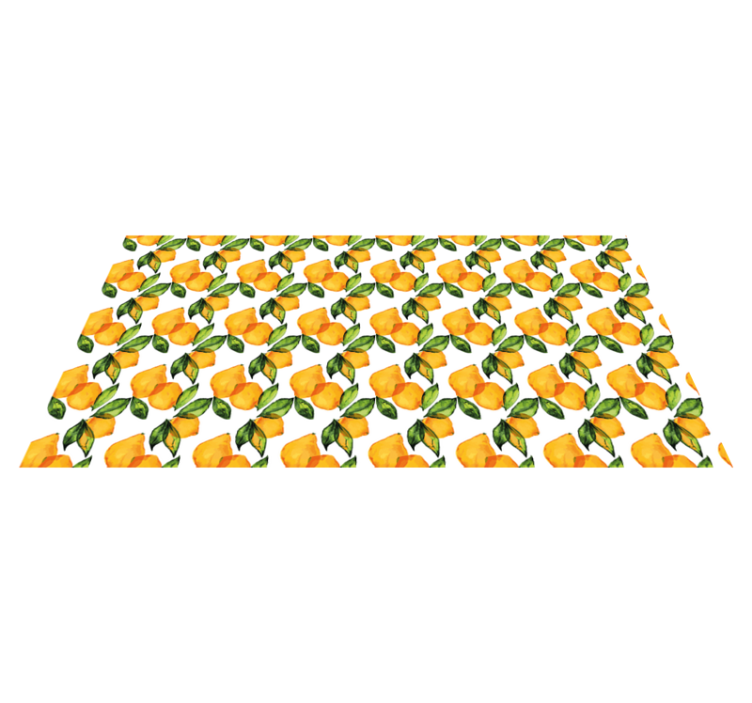 Sitruuna välimerelliseen tyyliin kukka vinyylimatto - Tenstickers