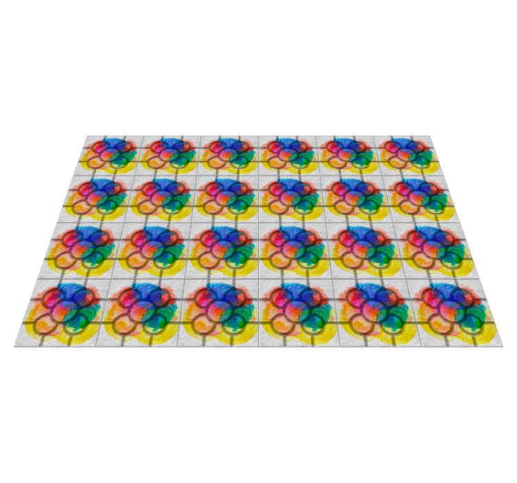 Värikkäät bilbaon katulaatat vinyylimatto retro - Tenstickers