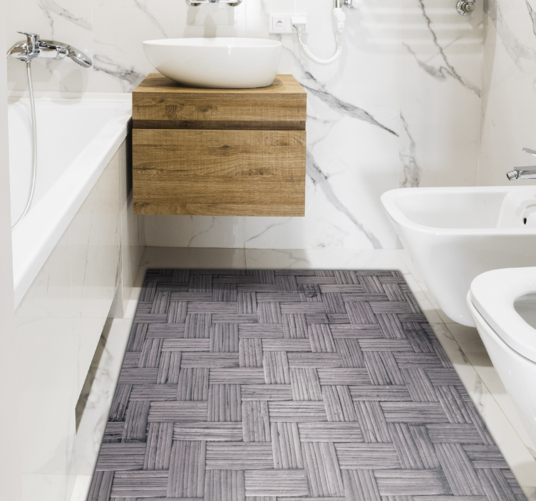 Vinyyli matto tumma bambu rakenne puu aiheinen vinyylimatto - Tenstickers