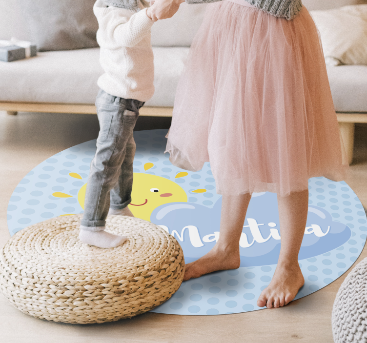 Aurinko ja pilvi nimellä vinyylimatto - Tenstickers