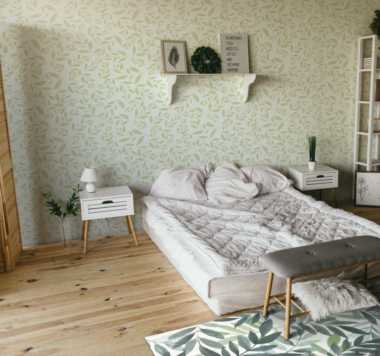 Kasvitieteelliset lehdet kukka vinyylimatto - Tenstickers