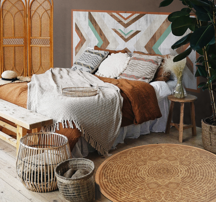 Elegantti ruskea kuvio mandala vinyylimatto - Tenstickers