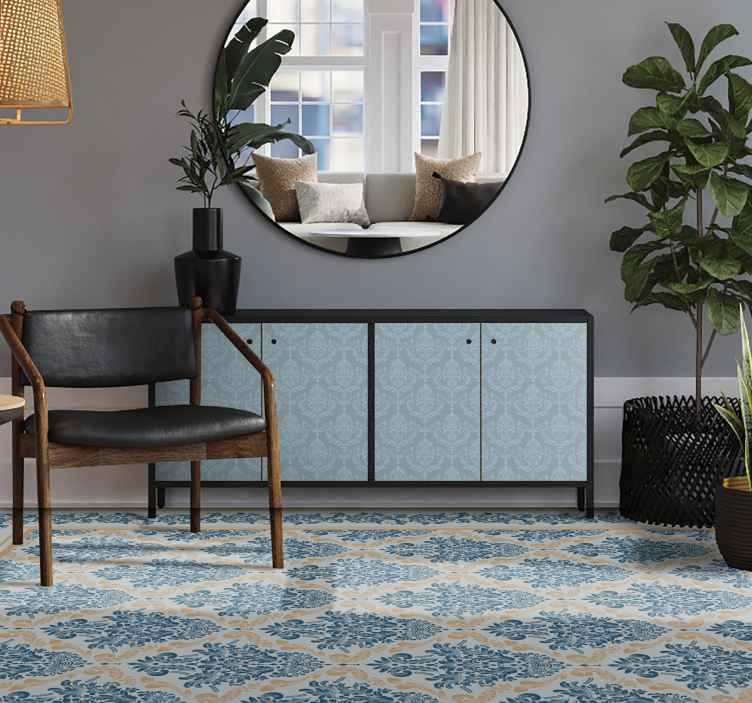 Elegantti kukkainen barokki eteisen vinyylimatto - Tenstickers