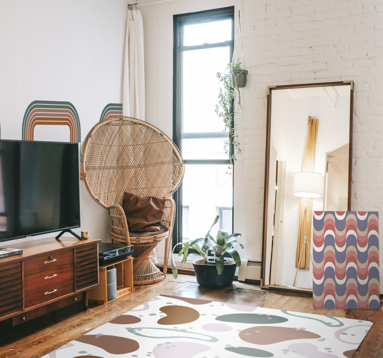 Epäsäännöllinen abstrakti muotokuvio vinyylimatto minimalistinen - Tenstickers