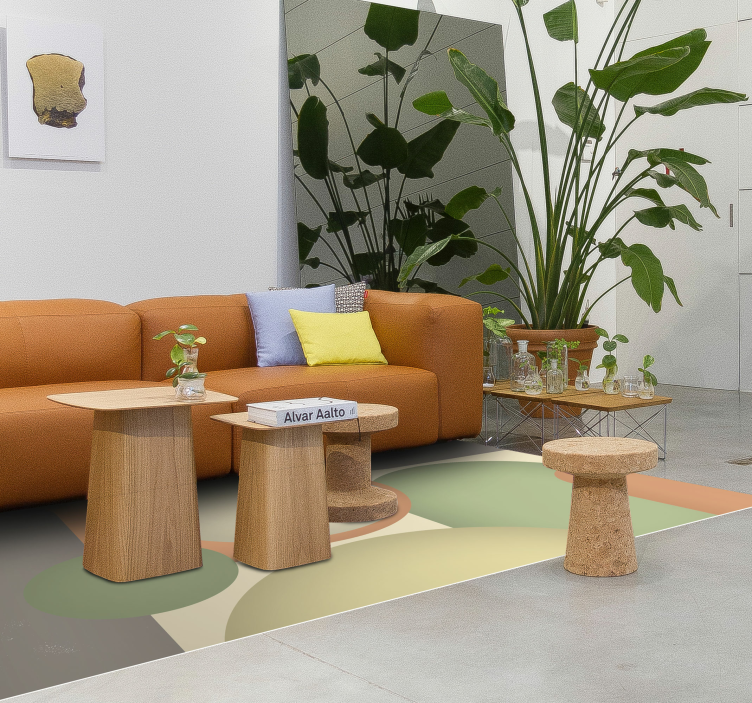 Nykyaikaiset pyöreät kuviot moderni vinyylimatto - Tenstickers