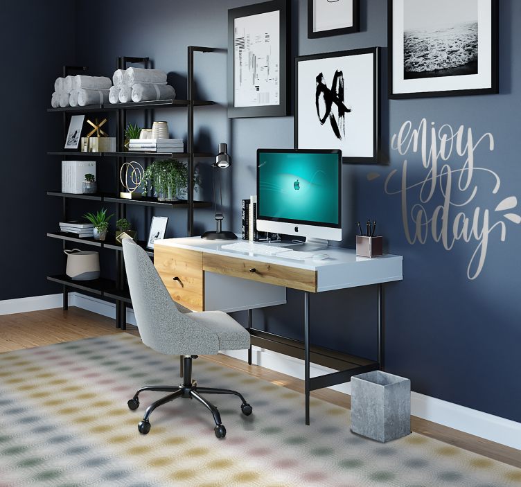 Pehmeät pastelliviivat olohuoneen vinyylimatto - Tenstickers