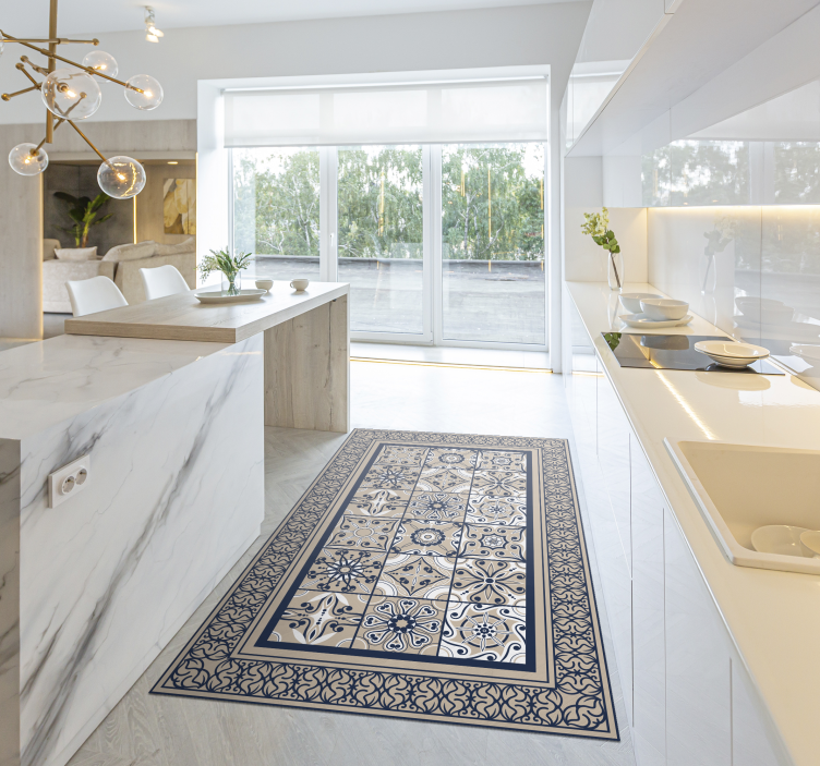 Ruskeat vintage-laatat kaakeli vinyylimatto - Tenstickers