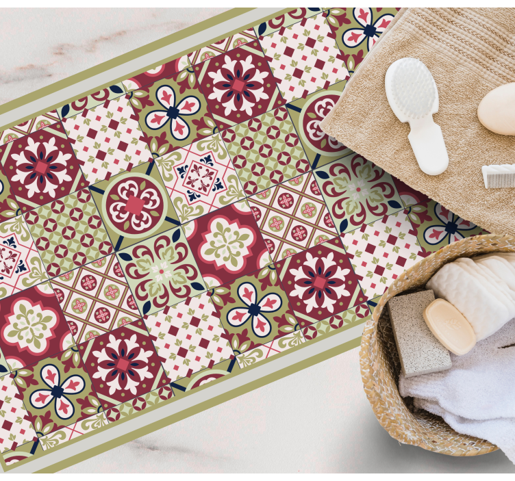 Monivärinen mosaiikki eri tyyleillä laatta vinyylimatto - Tenstickers