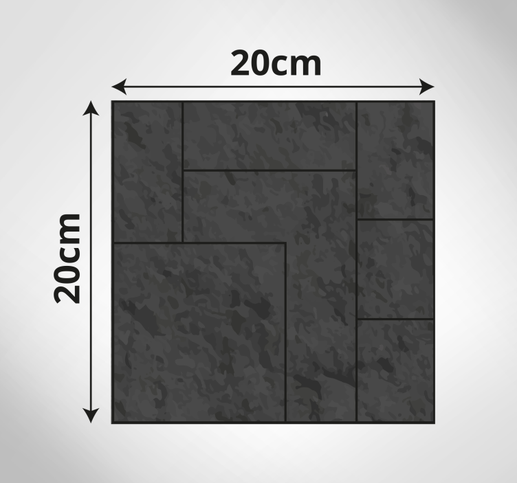 Musta marmori epäsäännölliset neliöt laatta vinyylimatto - Tenstickers